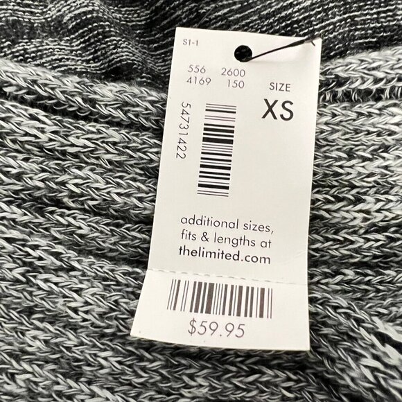 The Limited Cowl Neck Long Sleeve Pullover Tunic Sweater Gray Striped XS New - Picture 8 of 9